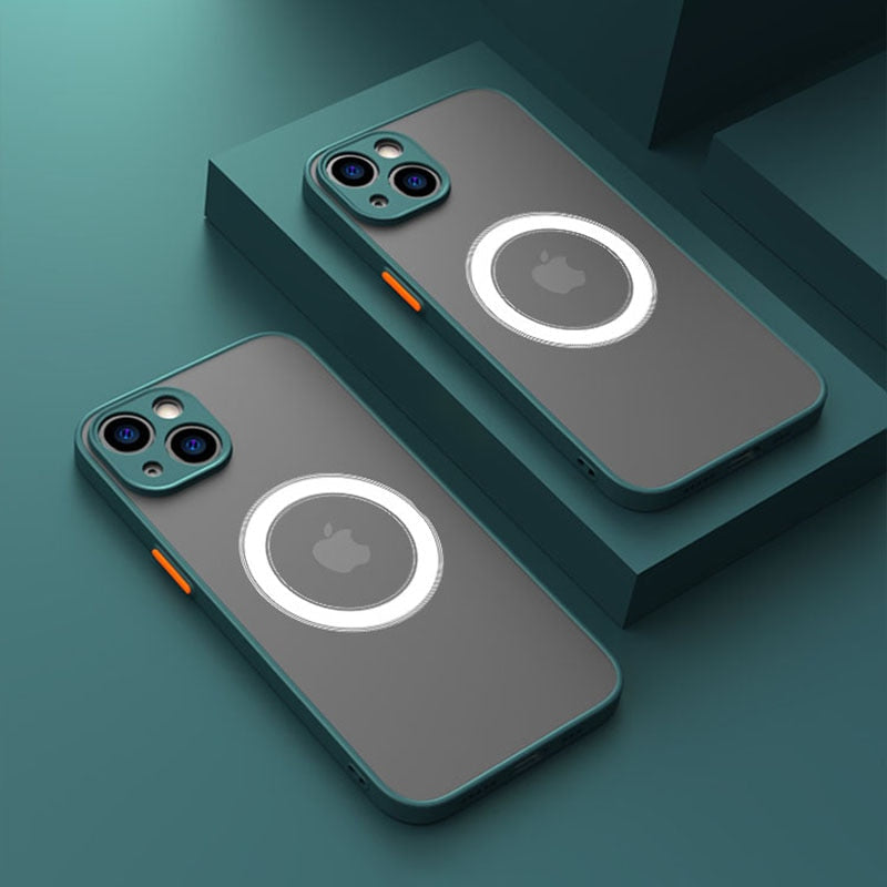 Magnetic Silicone iPhone Case with Raised Edge Protection & Wireless Charging – All Models 12 to 17