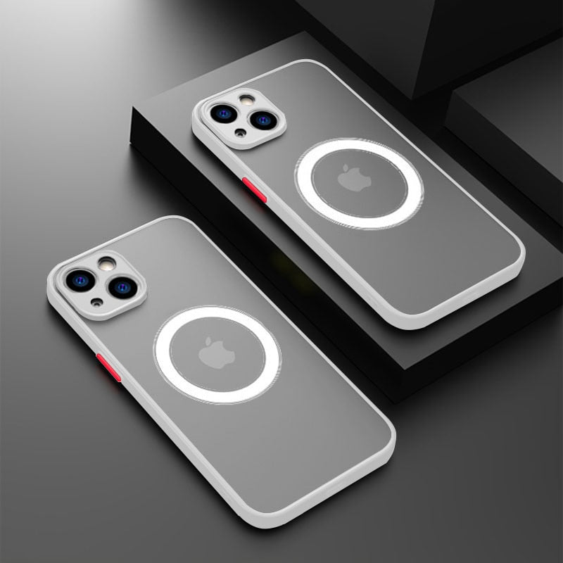 Magnetic Silicone iPhone Case with Raised Edge Protection & Wireless Charging – All Models 12 to 17