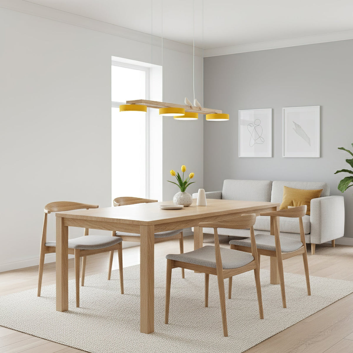 Linear LED Fixture with Bird Accents for Kitchen Island Dining Room 40 in Wooden Hanging Light 1400 Lumens Adjustable Modern Farmhouse Overh
