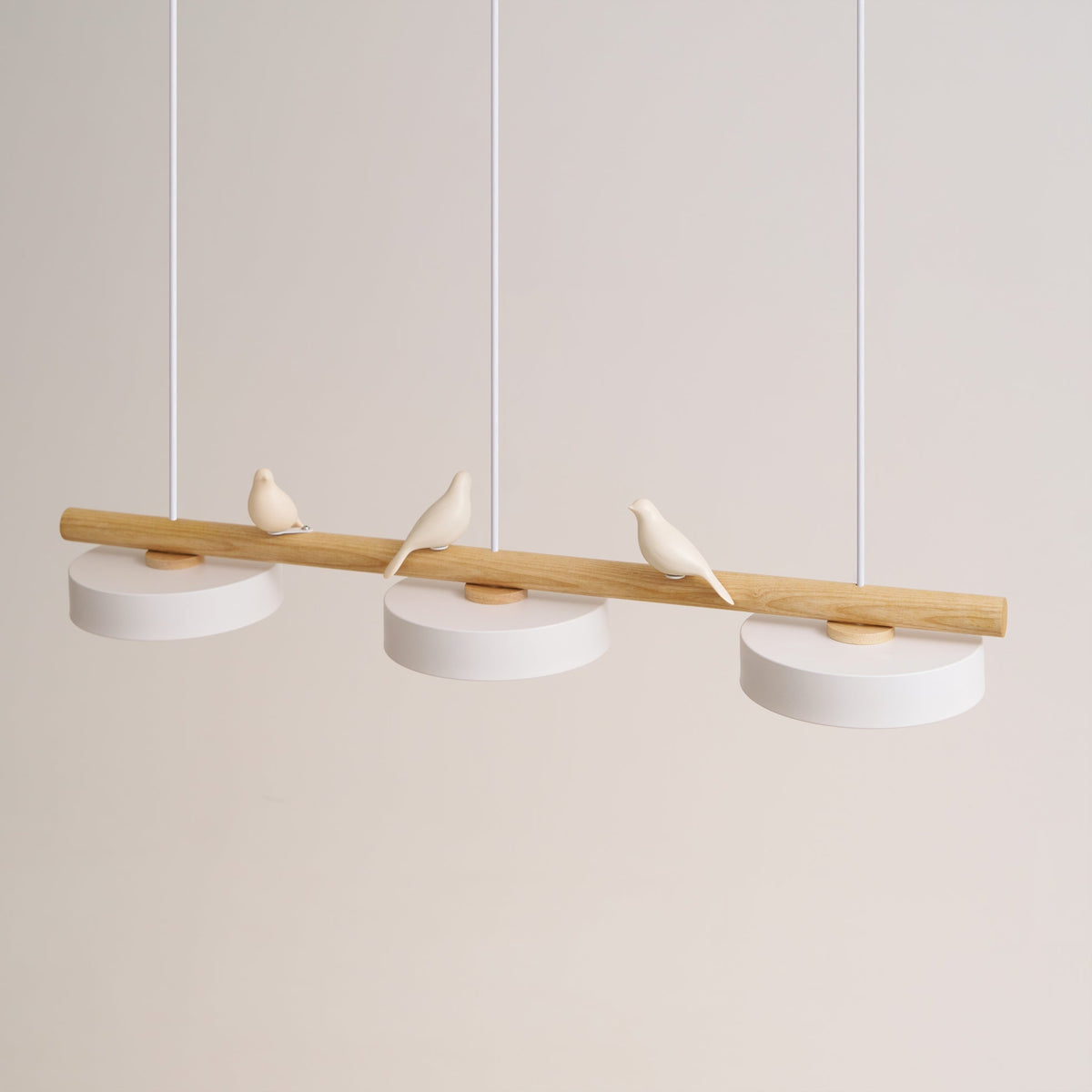 Bird Pendant Light with Adjustable Sculpture – Metal Wood Resin Modern Ceiling Lighting for Living Room Bedroom Dining Room – Dimmable LED