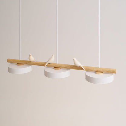 Bird Pendant Light with Adjustable Sculpture – Metal Wood Resin Modern Ceiling Lighting for Living Room Bedroom Dining Room – Dimmable LED