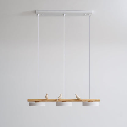 Bird Pendant Light with Adjustable Sculpture – Metal Wood Resin Modern Ceiling Lighting for Living Room Bedroom Dining Room – Dimmable LED