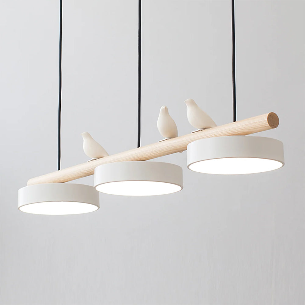 Bird Pendant Light with Adjustable Sculpture – Metal Wood Resin Modern Ceiling Lighting for Living Room Bedroom Dining Room – Dimmable LED