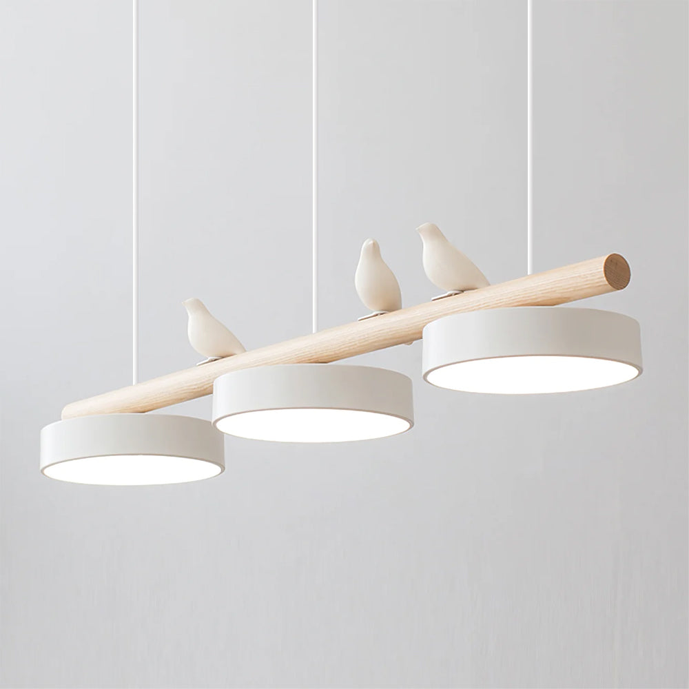Bird Pendant Light with Adjustable Sculpture – Metal Wood Resin Modern Ceiling Lighting for Living Room Bedroom Dining Room – Dimmable LED