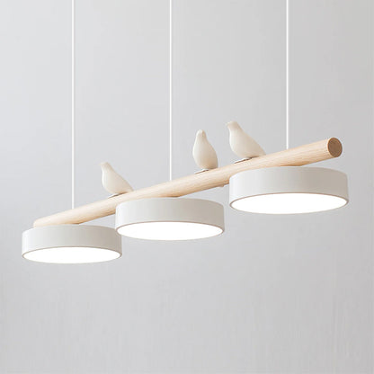Bird Pendant Light with Adjustable Sculpture – Metal Wood Resin Modern Ceiling Lighting for Living Room Bedroom Dining Room – Dimmable LED