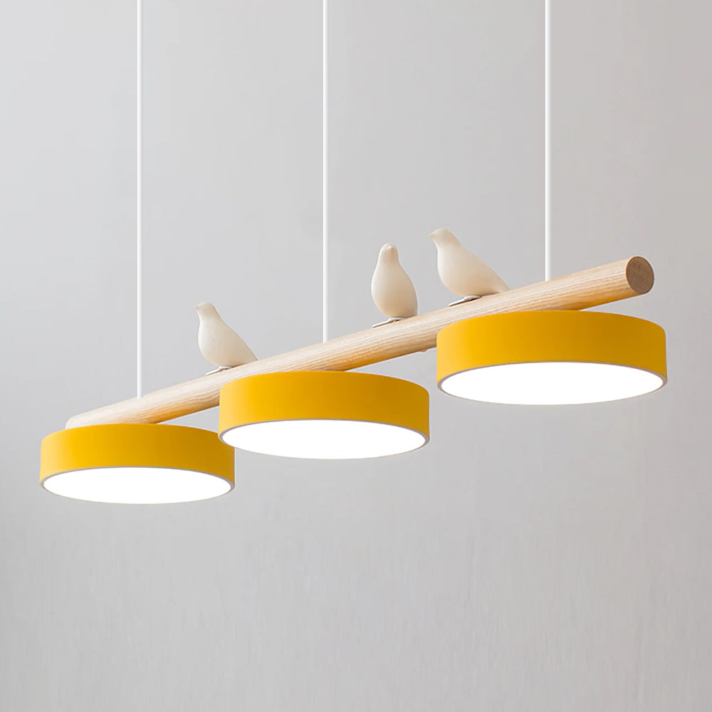 Bird Pendant Light with Adjustable Sculpture – Metal Wood Resin Modern Ceiling Lighting for Living Room Bedroom Dining Room – Dimmable LED