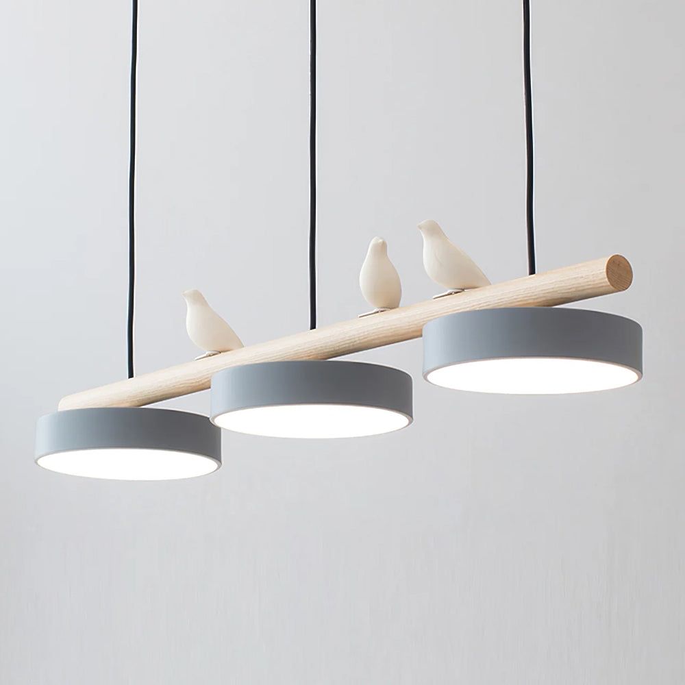Bird Pendant Light with Adjustable Sculpture – Metal Wood Resin Modern Ceiling Lighting for Living Room Bedroom Dining Room – Dimmable LED