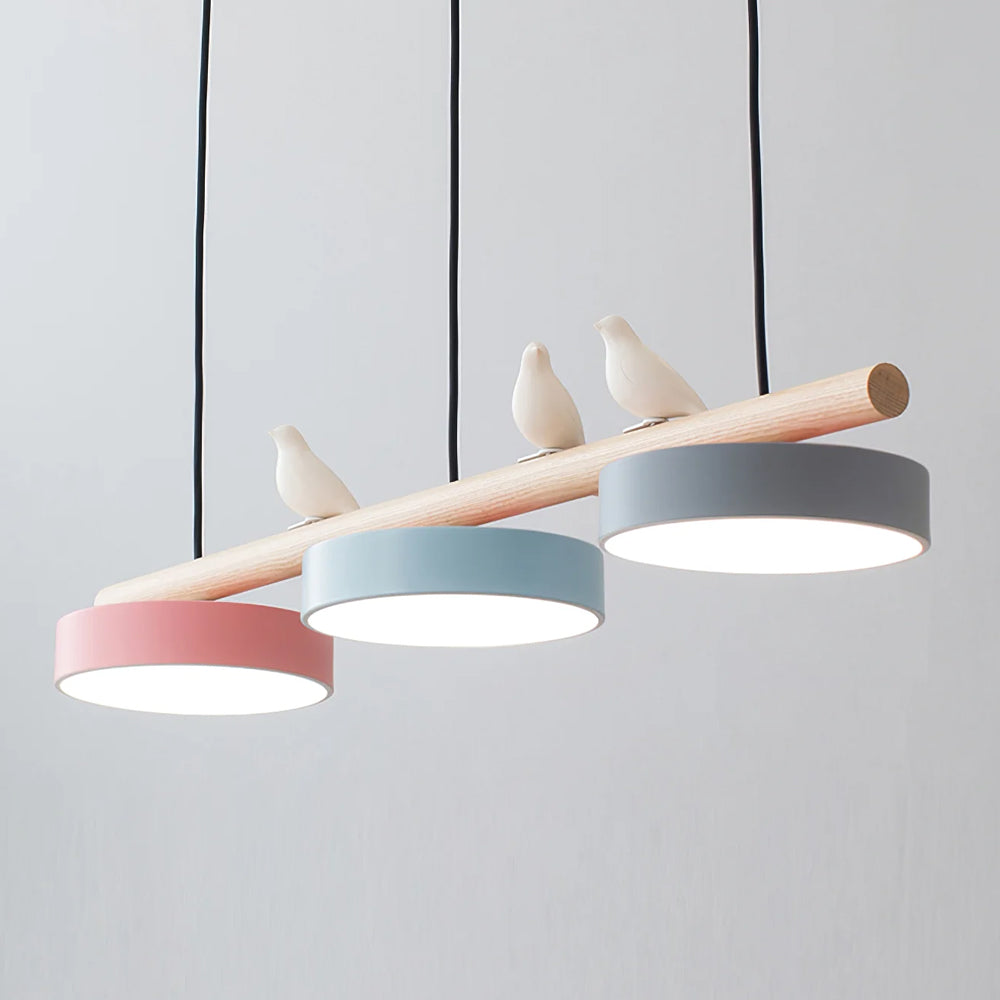 Bird Pendant Light with Adjustable Sculpture – Metal Wood Resin Modern Ceiling Lighting for Living Room Bedroom Dining Room – Dimmable LED