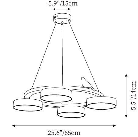 SiennaBird | Elegant Gold Modern Round Dining Room Chandelier