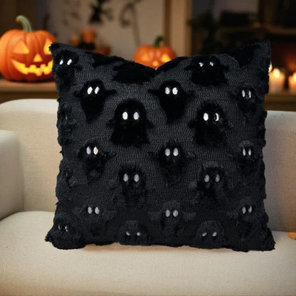 Sierra Halloween Cushion Cover - Plush Microfiber, 3D Ghost Design