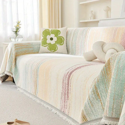 Sierra Sofa Cover - Premium Chenille, Color Striped Design