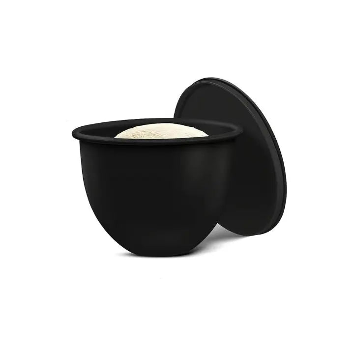 Flexible Bowl Liner for Bread Dough Mixing with Splash Guard and Lid 9.4 Inch Diameter Red Silicone Insert for Kneading Pastry Pizza Baking