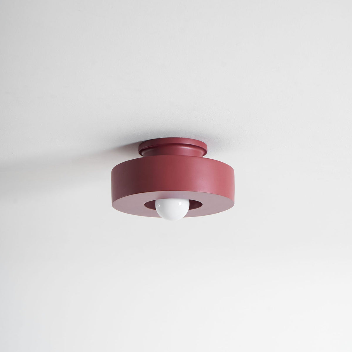 Sculptural Flush Mount Light 12 Inch Geometric Polymer Fixture E26 E27 for Bedroom Living Room Kitchen in Red Green Black