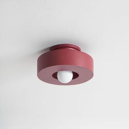 Sculptural Flush Mount Light 12 Inch Geometric Polymer Fixture E26 E27 for Bedroom Living Room Kitchen in Red Green Black