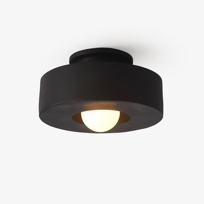 Sculptural Flush Mount Light 12 Inch Geometric Polymer Fixture E26 E27 for Bedroom Living Room Kitchen in Red Green Black
