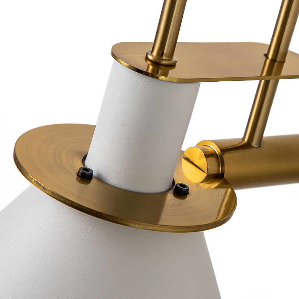 Adjustable Gooseneck Reading Sconce Metal Cone Shade Wall Light for Bedroom Hallway Nightstand Modern Mid-Century Bedside Downlight