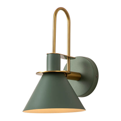 Adjustable Gooseneck Reading Sconce Metal Cone Shade Wall Light for Bedroom Hallway Nightstand Modern Mid-Century Bedside Downlight