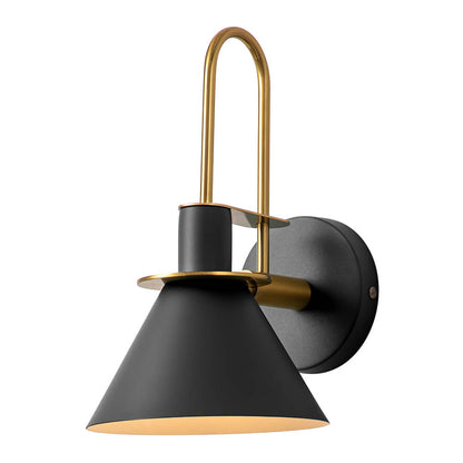 Adjustable Gooseneck Reading Sconce Metal Cone Shade Wall Light for Bedroom Hallway Nightstand Modern Mid-Century Bedside Downlight