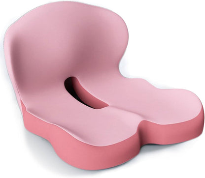 Memory Foam Seat Cushion for Office Chair, Car & Home | Non-Slip Base | Pressure Relief Support for Tailbone, Back & Hips | Portable Everyda