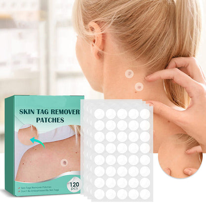 Hydrocolloid Skin Tag & Wart Remover Patches 120-Pack | Gentle Spot Treatment for Home Use | Invisible Adhesive Discs with Tea Tree Oil for