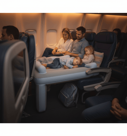 Travel Bed for Toddlers, Inflatable Airplane Bed with Soft Surface, Portable Airplane Seat Bed for Kids Flights