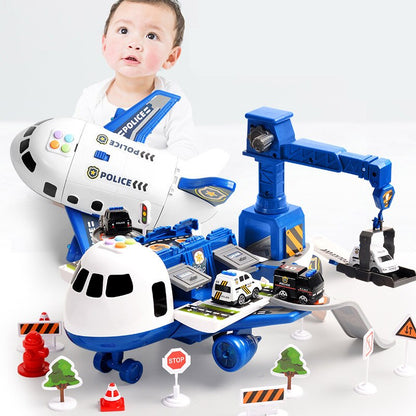 Airport Toy Set with Plane & Vehicles 20-Piece Pretend Play Kit for Kids Ages 3-6 Developmental Learning Transport Theme