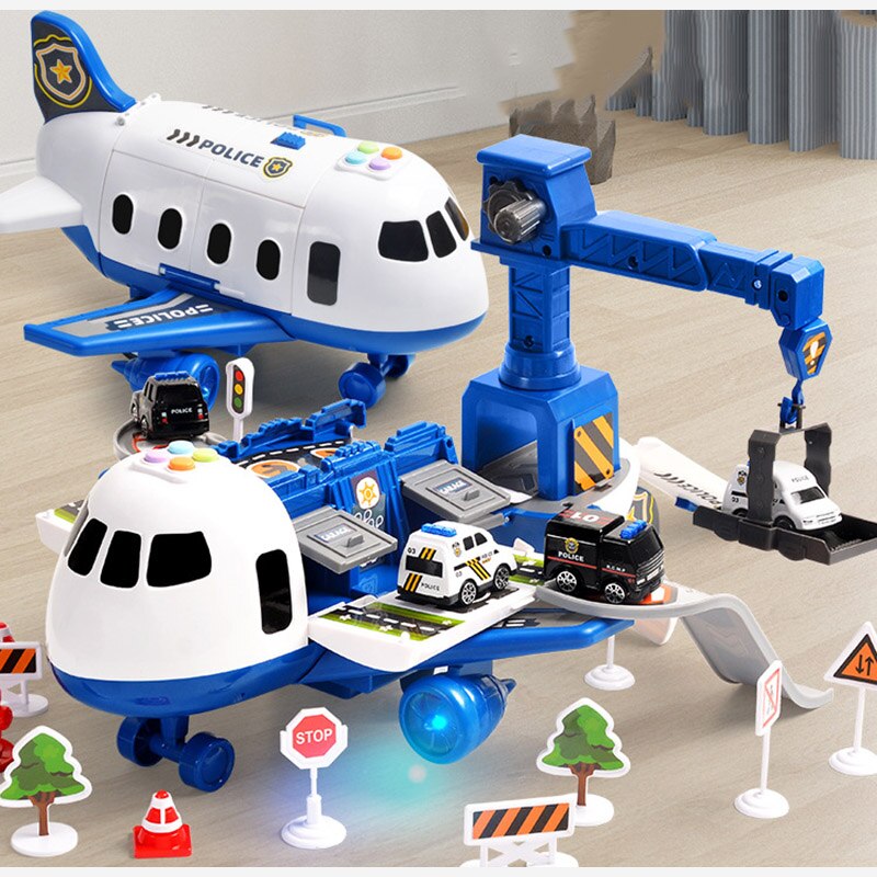 Airport Toy Set with Plane & Vehicles 20-Piece Pretend Play Kit for Kids Ages 3-6 Developmental Learning Transport Theme