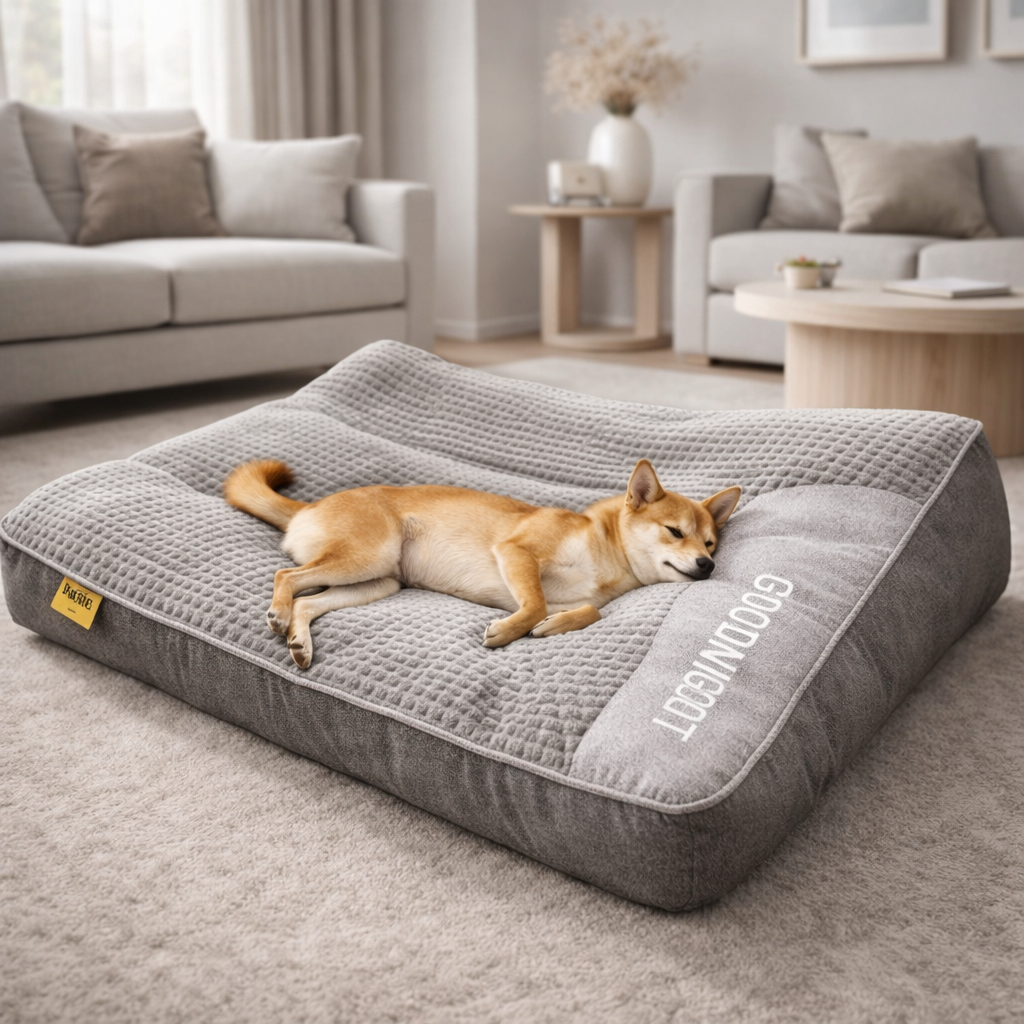 Memory Foam Dog Bed with Raised Pillow for Large Dogs – Joint Support Pet Cushion for Senior Dogs and Big Breeds
