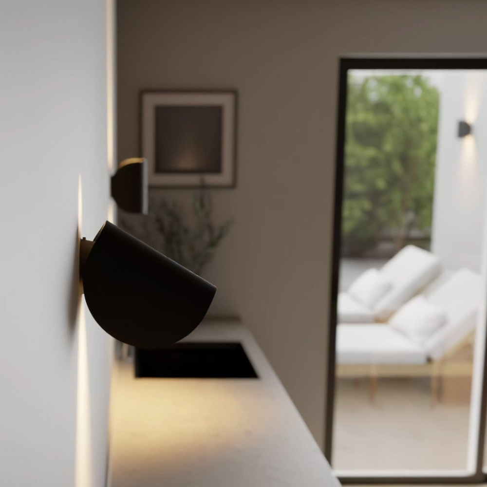 Sleek Semi-Circle Wall Sconce | Modern Minimalist Design with Dual Directional Light for Dynamic Illumination