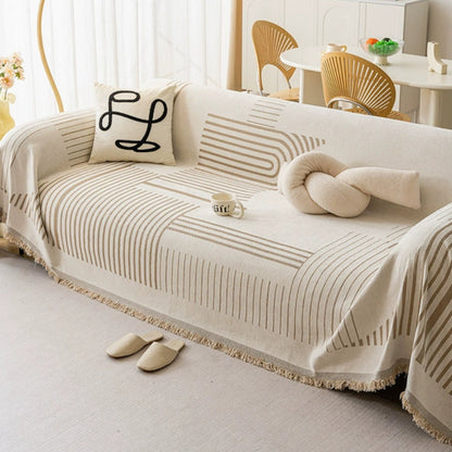 Sleek Sofa Cover - Soft Chenille, Cozy Snowflake Design