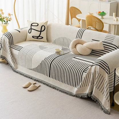 Sleek Sofa Cover - Soft Chenille, Cozy Snowflake Design