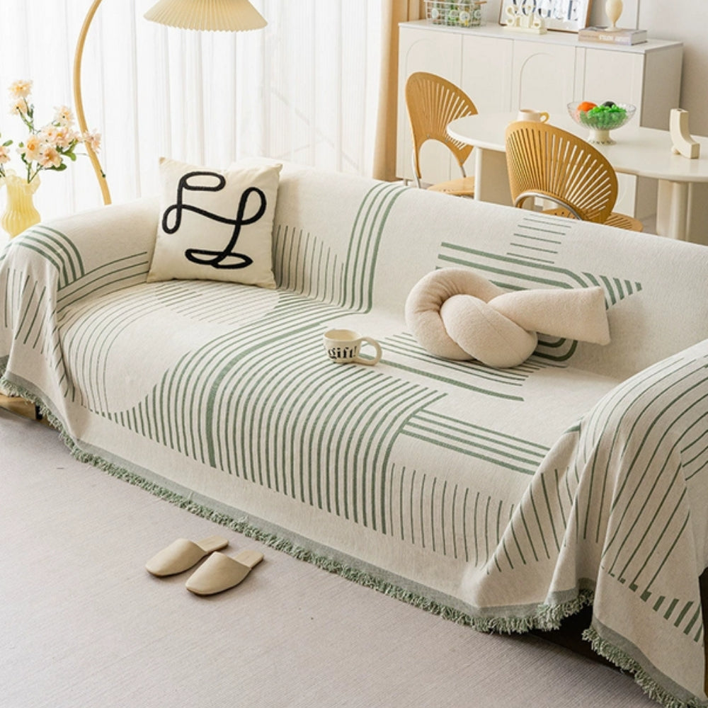 Sleek Sofa Cover - Soft Chenille, Cozy Snowflake Design