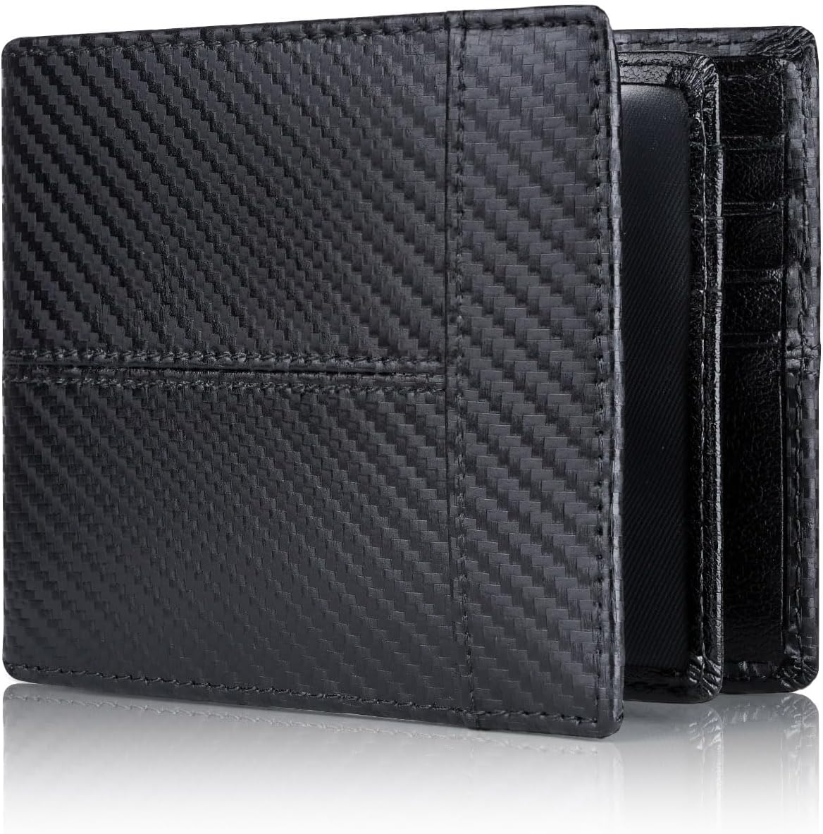 Mens Wallets, RFID Blocking Bifold Wallet for Men with 16 Card Slots and ID Compartment, Slim Genuine Leather Wallet