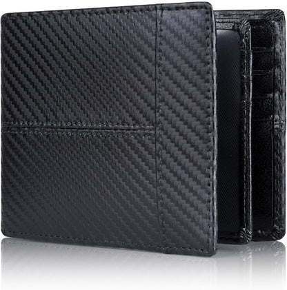 Mens Wallets, RFID Blocking Bifold Wallet for Men with 16 Card Slots and ID Compartment, Slim Genuine Leather Wallet