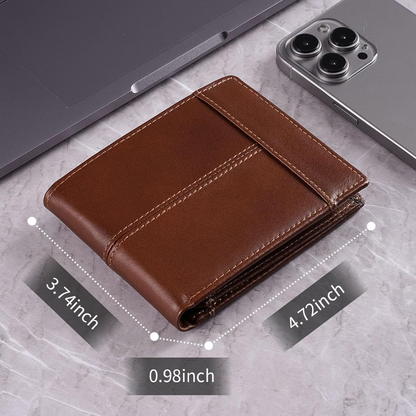 Mens Wallets, RFID Blocking Bifold Wallet for Men with 16 Card Slots and ID Compartment, Slim Genuine Leather Wallet