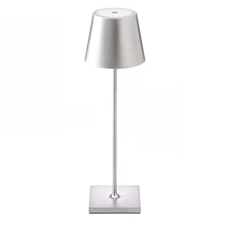 Rechargeable LED Touch Table Lamp with 3-Level Dimmer | Cordless Portable Desk Light for Indoor & Outdoor Use | IP54 Waterproof Metal Lamp
