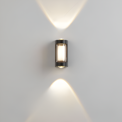 Cylindrical Outdoor Wall Sconce Up Down Light 10W LED Weatherproof Porch Facade Fixture Black White for Entryway Garden Patio Pathway Modern