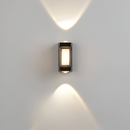 Cylindrical Outdoor Wall Sconce Up Down Light 10W LED Weatherproof Porch Facade Fixture Black White for Entryway Garden Patio Pathway Modern