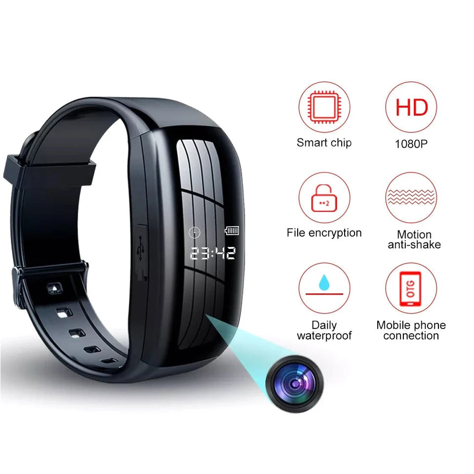 Spy Camera Watch with 1080P HD Video, Wearable Mini Camera with Voice Activated Recording for Personal Safety