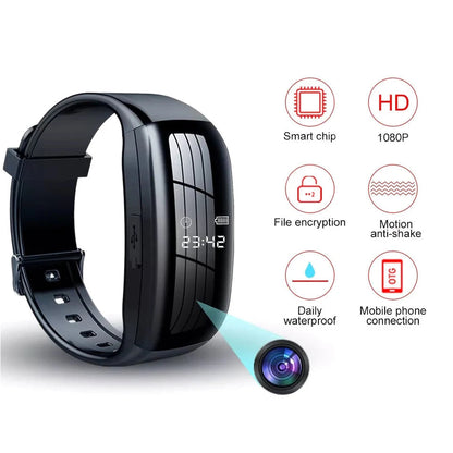 Spy Camera Watch with 1080P HD Video, Wearable Mini Camera with Voice Activated Recording for Personal Safety