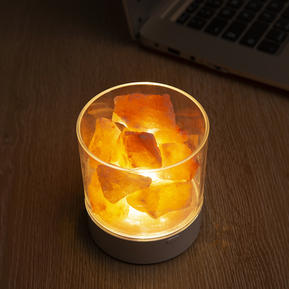 Himalayan Crystal Night Light 3.5 in Touch Dimmable USB Desk Lamp Color Changing LED Mood Lighting for Bedroom Nightstand Home Decor Accent