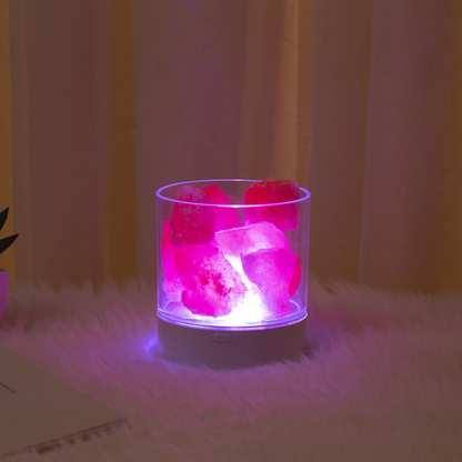 Himalayan Crystal Night Light 3.5 in Touch Dimmable USB Desk Lamp Color Changing LED Mood Lighting for Bedroom Nightstand Home Decor Accent