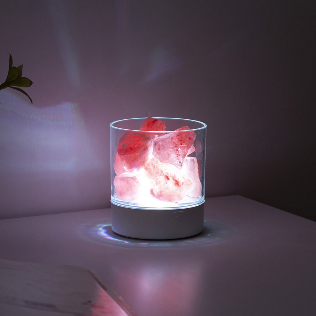Himalayan Crystal Night Light 3.5 in Touch Dimmable USB Desk Lamp Color Changing LED Mood Lighting for Bedroom Nightstand Home Decor Accent