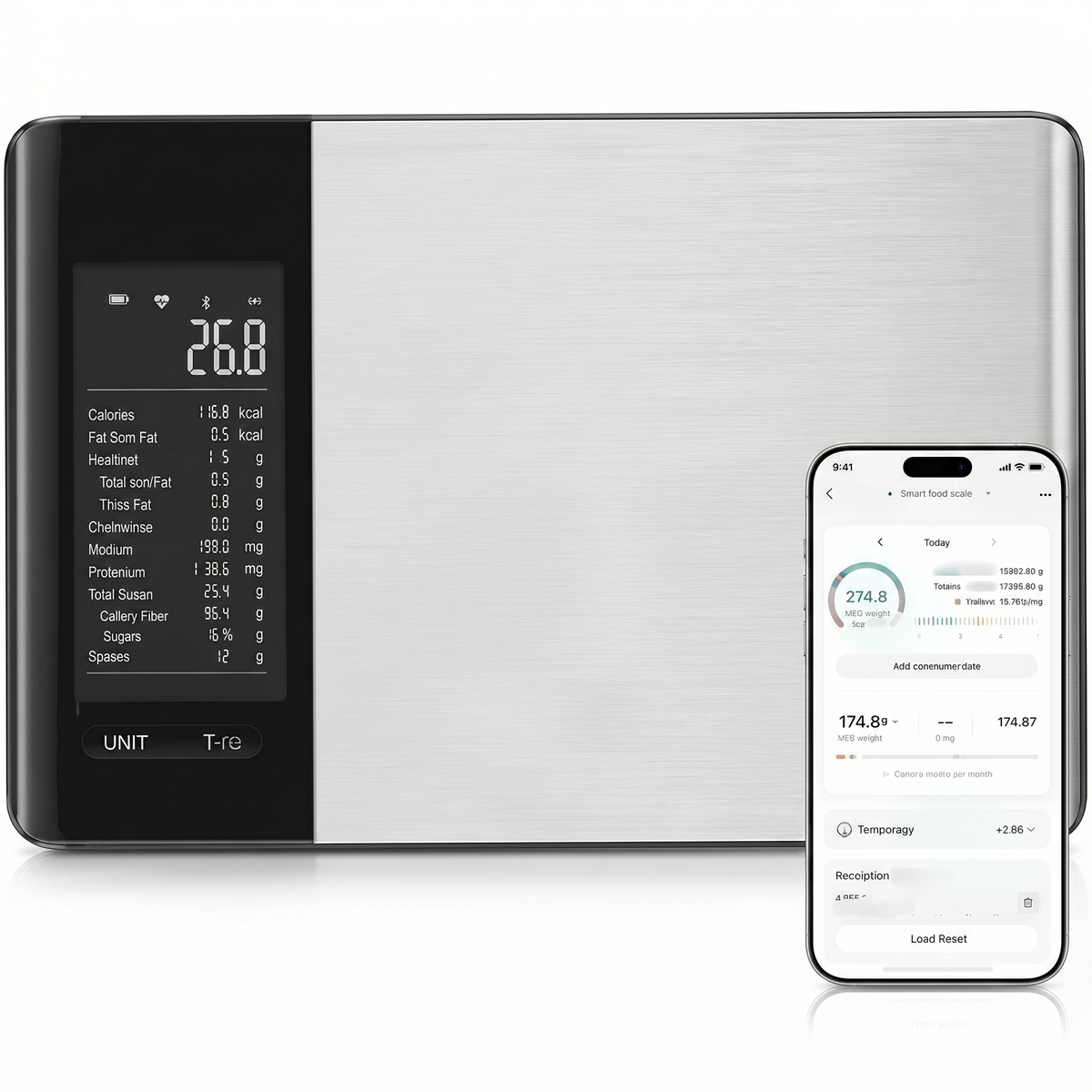 Digital Kitchen Scale with Nutrition Tracker App – Macro Calculator, Calorie Counter, Meal Prep Tool for Portion Control & Healthy Eating