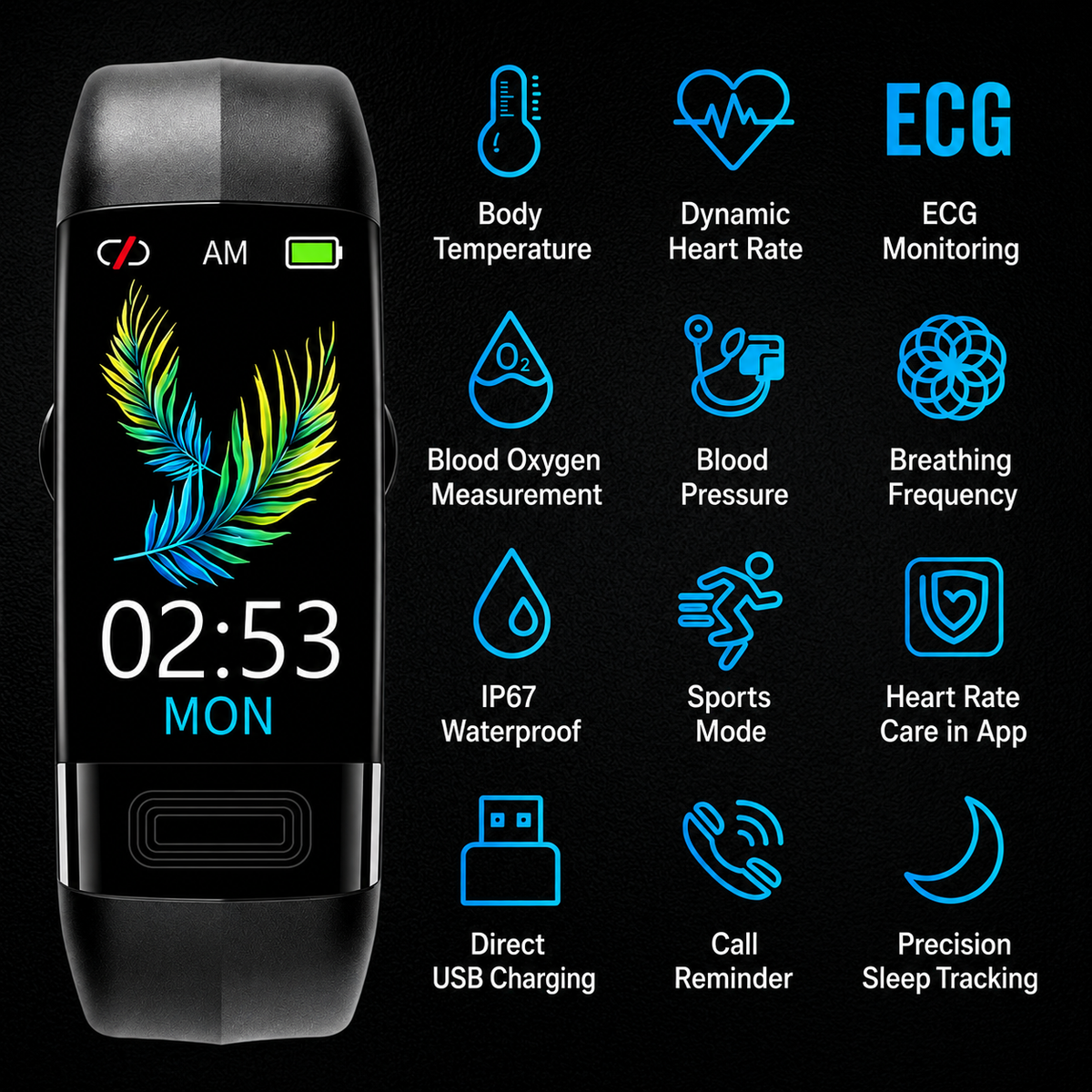 Fitness Tracker Watch with Heart Rate Monitor, Sleep Analysis & Daily Activity Tracking for iPhone & Android