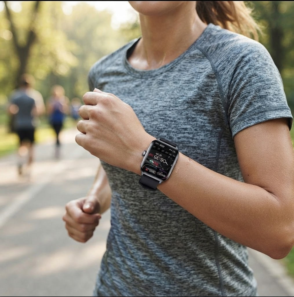 HealthTrack | Reloj inteligente con monitoreo de glucosa en sangre no invasivo | Diseño elegante para la gestión de la salud y el fitness