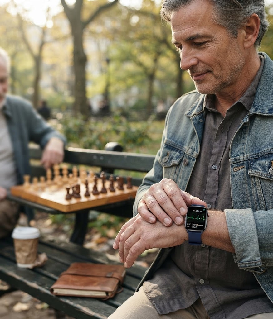 Reloj inteligente de monitoreo de salud | Seguimiento de azúcar en sangre y ECG con pantalla AMOLED | 15 días de duración de batería