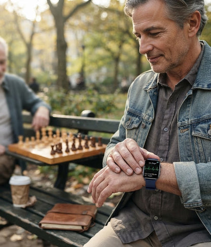 Reloj inteligente de monitoreo de salud | Seguimiento de azúcar en sangre y ECG con pantalla AMOLED | 15 días de duración de batería
