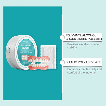 Silicone Denture Kit for Confident All-Day Smiling Without Slipping or Pain