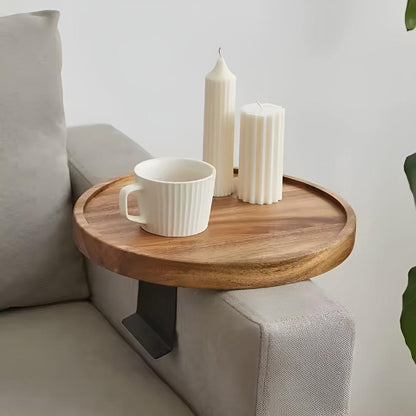 Sofara Armrest Tray Table - Solid Wood, Adjustable Design